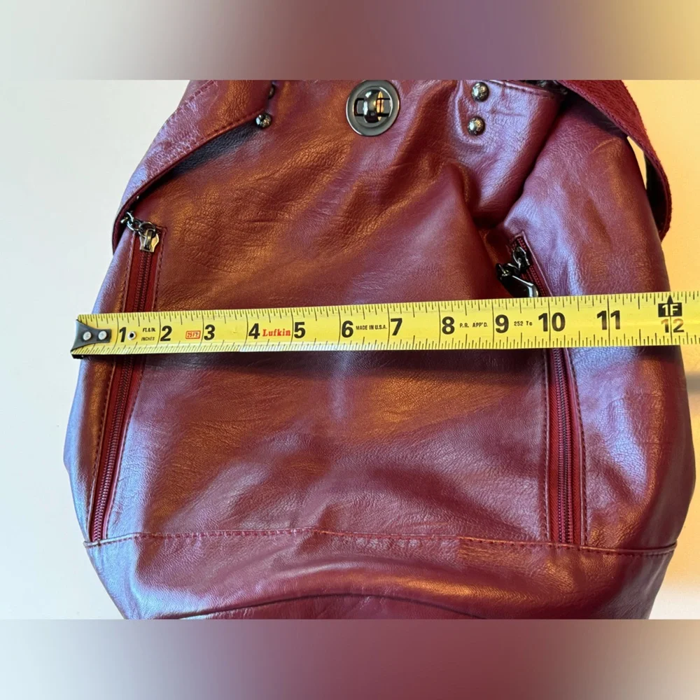 Nice Maroon Burgundy Backpack / Shoulder Bag Hobo Women’s Purse MINTY